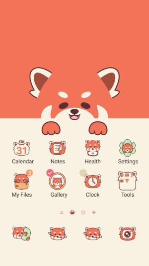 Samsung Themes: ❤️Mun❤️ Red Panda ~❤️ Premium Theme cute red panda peeking over edge screen shot 0