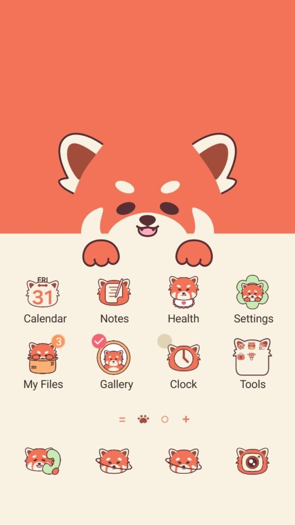 Samsung Themes: ❤️Mun❤️ Red Panda ~❤️ Premium Theme cute red panda peeking over edge screen shot 0