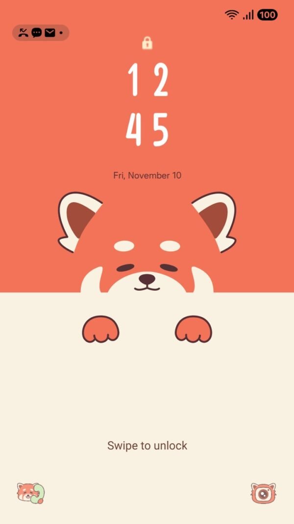 Samsung Themes: ❤️Mun❤️ Red Panda ~❤️ Premium Theme cute red panda peeking over edge screen shot 1