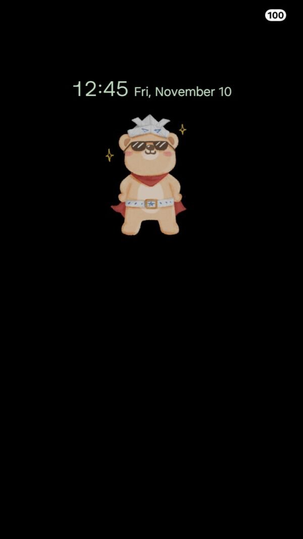 Samsung Themes: ❤️Mun❤️ Brave Bear ~❤️ Premium Theme a tiny warrior bear stands proudly, ready to protect with sword and shield screen shot 6