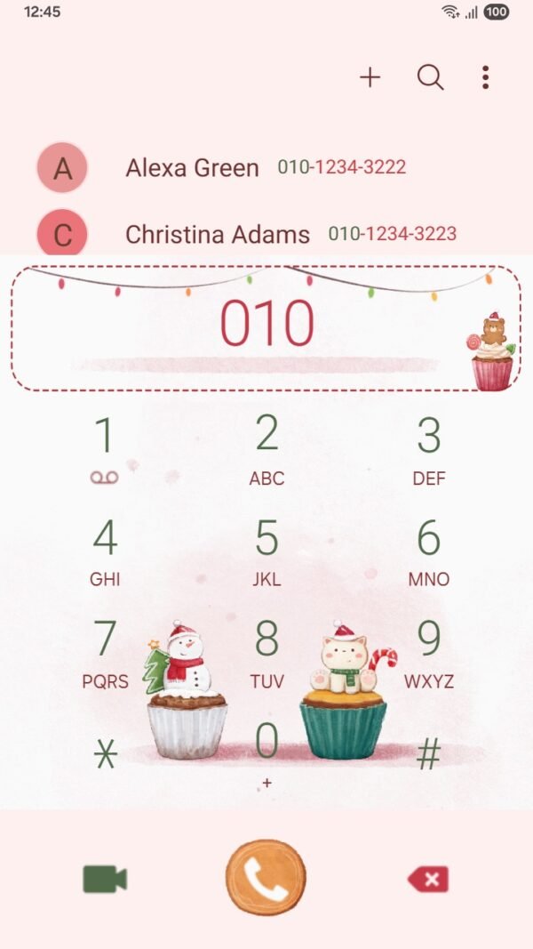 Samsung Themes: [Sim] Cute Christmas Cupcake ~ Premium Theme festive cupcakes topped with cute characters bring holiday sweetness screen shot 2