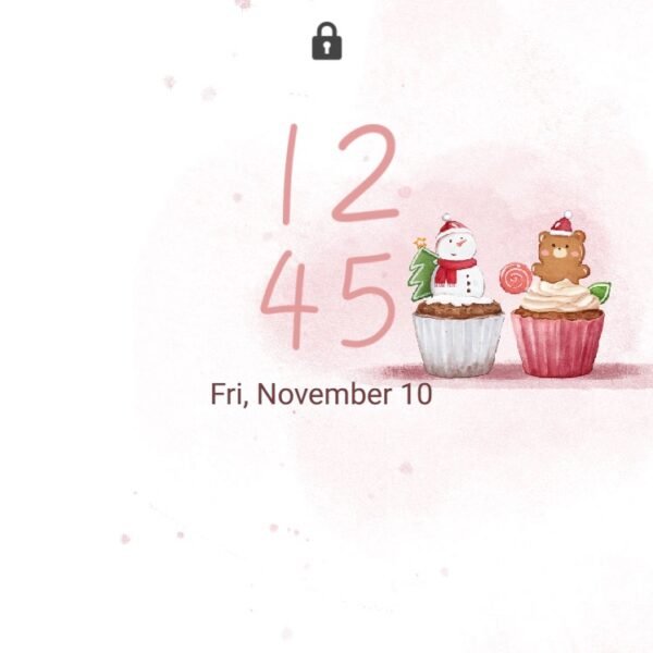 Samsung Themes: [Sim] Cute Christmas Cupcake ~ Premium Theme festive cupcakes topped with cute characters bring holiday sweetness screen shot 7