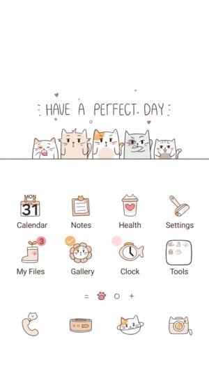 Samsung Themes: ❤️Mun❤️ Perfect Day Cats ~❤️ Premium Video Theme adorable cats wishing a perfect day on white background screen shot 0