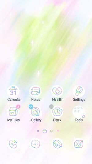 Samsung Themes: ❤️Mun❤️ Colorful Blink Glow ~❤️ Premium Theme a radiant blend of pastel hues and sparkles, shining with soft colorful light screen shot 0