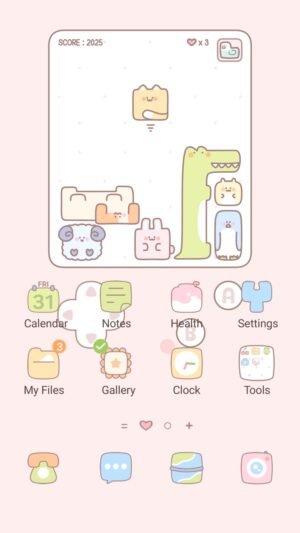 Samsung Themes: ❤️Mun❤️ Pastel Block Game ~❤️ Premium Theme cute pastel blocks stacked in a fun world screen shot 0