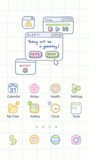 Samsung Themes: ❤️Mun❤️ Digital Window ~❤️ Premium Theme cute, nostalgic computer pop-ups and pastel flowers screen shot 0