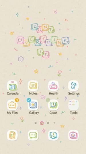 Samsung Themes: ❤️Mun❤️ Scrabble Word Pattern ~❤️ Premium Theme colorful scrabble-style blocks spell a cheerful reminder screen shot 0