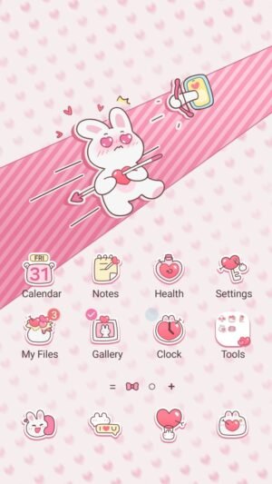 Samsung Themes: ❤️Mun❤️ Cupid Bunny ~❤️ Premium Theme a cute bunny spreading sweet love screen shot 0