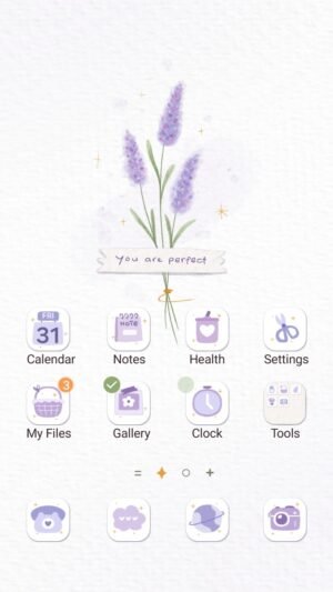 Samsung Themes: ❤️Mun❤️ Lavender Love ~❤️ Premium Theme a gentle lavender bloom whispering love on a soft watercolor canvas screen shot 0