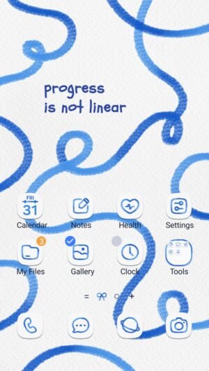 Samsung Themes: ❤️Mun❤️ Flow Motivation ~❤️ Premium Theme gentle blue lines with uplifting reminders screen shot 0