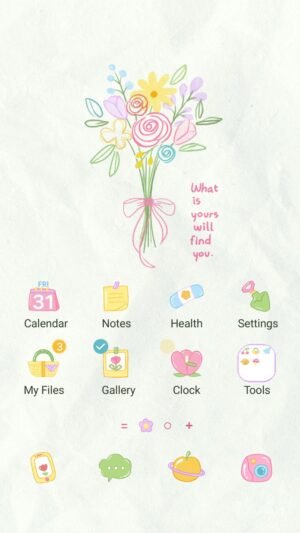 Samsung Themes: ❤️Mun❤️ Blooming Hope Message ~❤️ Premium Theme a gentle bouquet paired with an uplifting handwritten affirmation screen shot 0