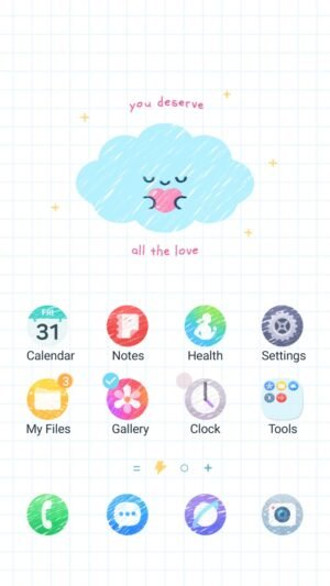 Samsung Themes: ❤️Mun❤️ Cloudy Love ~❤️ Premium Theme a cute blue cloud reminding you that you deserve all the love screen shot 0