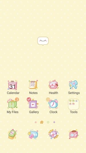Samsung Themes: ❤️Mun❤️ Soft Polka Dots ~❤️ Premium Theme cozy yellow dots with cute custom illustrated icons screen shot 0