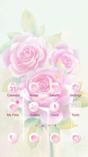 Samsung Themes: [Sim] Soft Rose Bloom ~ Premium Theme dreamy pink roses glowing softly with gentle light and peaceful elegance screen shot 0