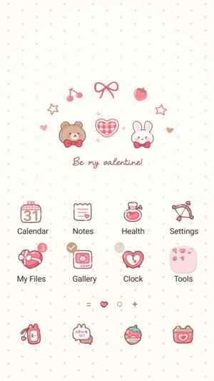 Samsung Themes: ❤️Mun❤️ Bunny Bear Valentine ~❤️ Premium Theme cute bear and bunny couple celebrating love with sweet hearts screen shot 0