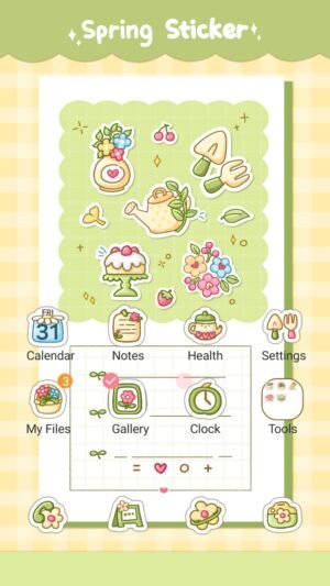 Samsung Themes: ❤️Mun❤️ Spring Sticker ~❤️ Premium Theme soft spring-themed stickers with flowers, gardening items screen shot 0