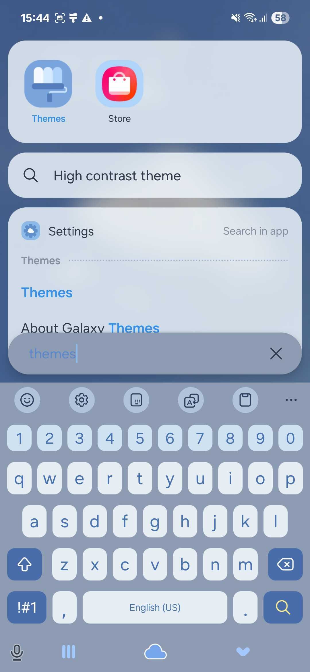 Open Samsung Themes from home screen