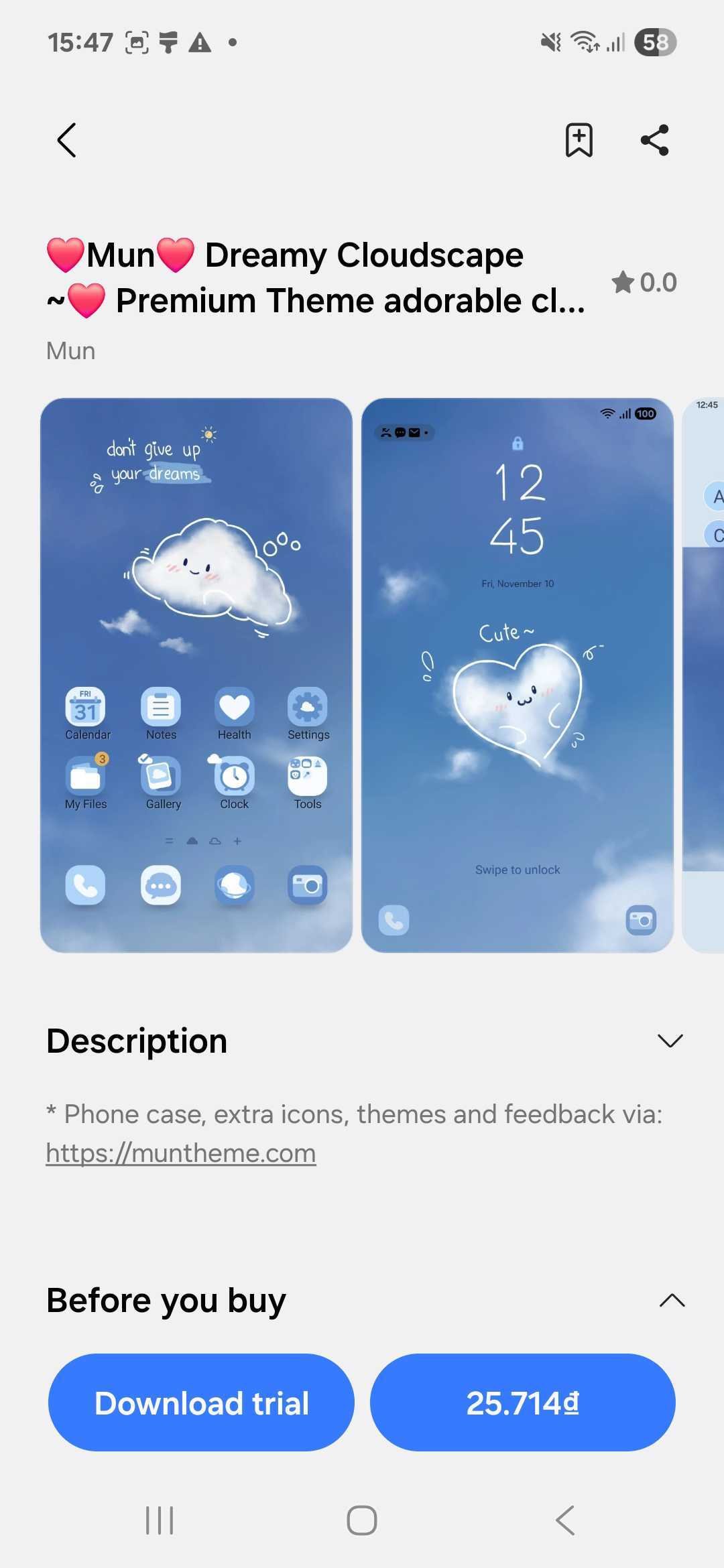 Sim theme store on Samsung Themes