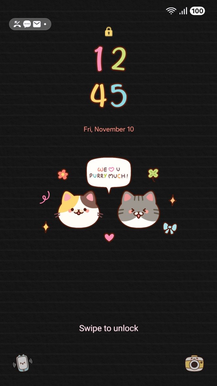 ❤️Mun❤️ Purrfect Night ~❤️ Premium Theme adorable cats in dark mode