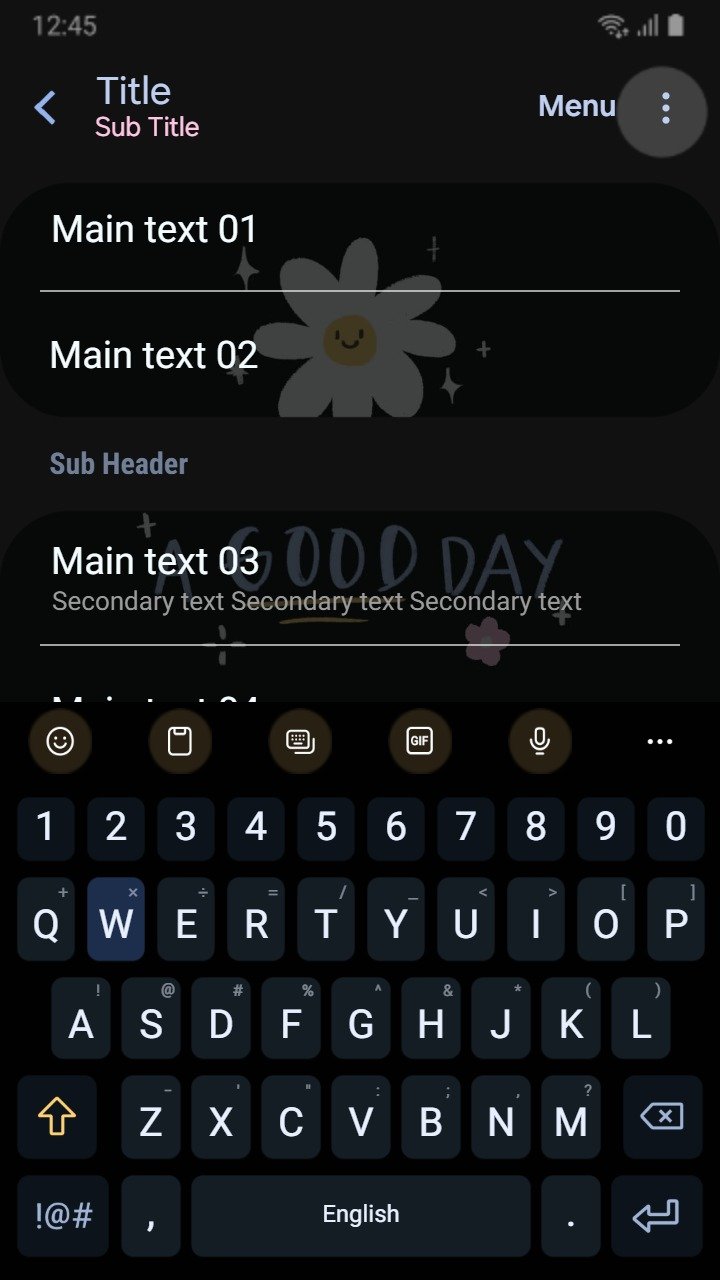 ❤️Mun❤️ Midnight Bloom ~❤️ Premium Theme a happy daisy in dark mode