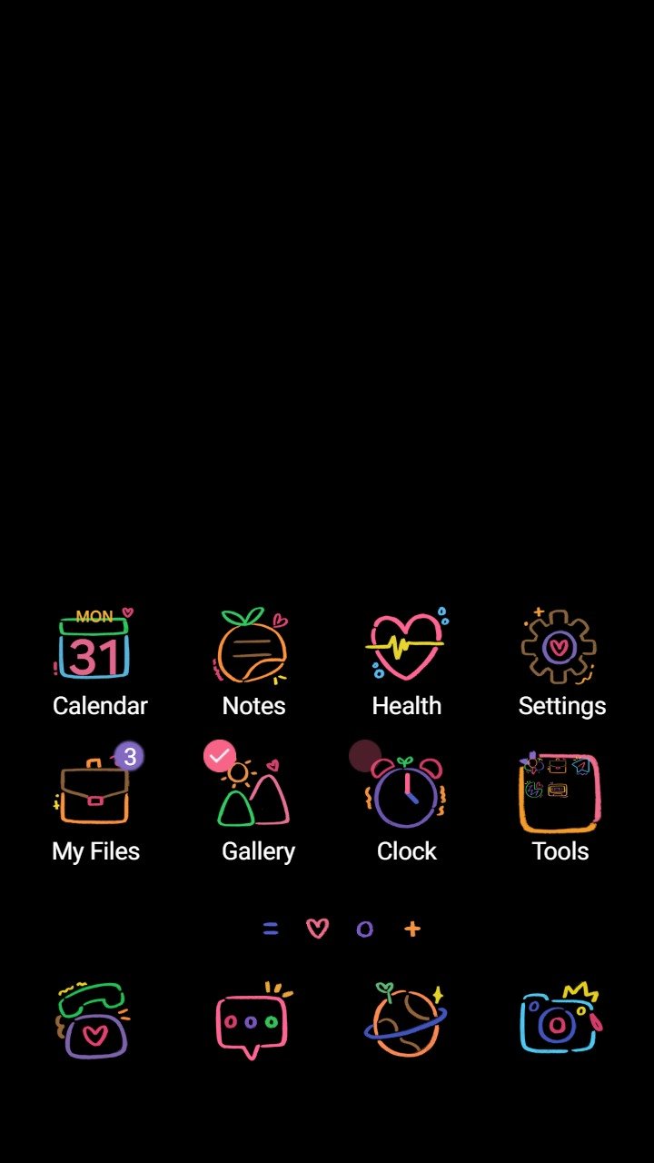 Colorful Icon Dark Samsung Theme