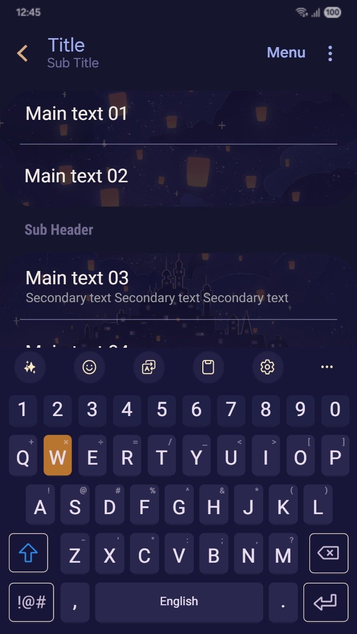 ❤️Mun❤️ Lantern Night ~❤️ Premium Theme glowing lanterns rise above a dreamy town under a starlit sky