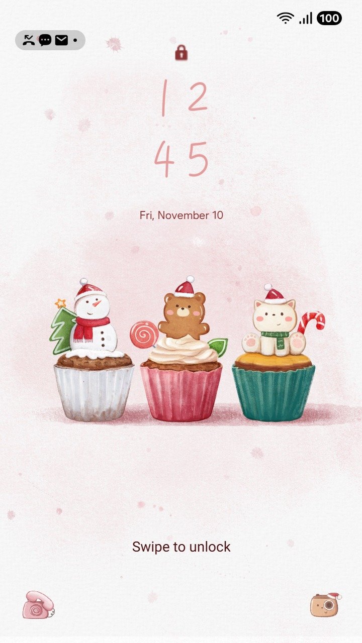 [Sim] Cute Christmas Cupcake ~ Premium Theme festive cupcakes topped with cute characters bring holiday sweetness