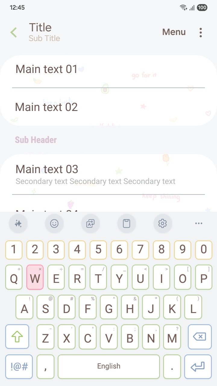 ❤️Mun❤️ Quote Pattern ~❤️ Premium Theme colorful, handwritten positive affirmations and cute doodles