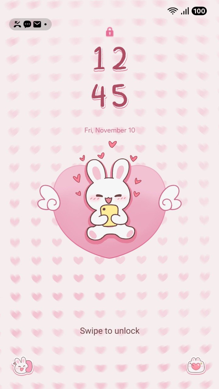 ❤️Mun❤️ Cupid Bunny ~❤️ Premium Theme a cute bunny spreading sweet love