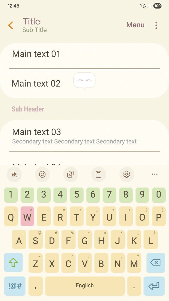 ❤️Mun❤️ Soft Polka Dots ~❤️ Premium Theme cozy yellow dots with cute custom illustrated icons