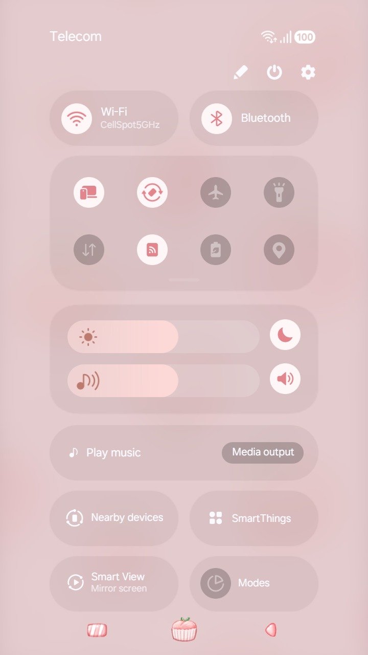 ❤️Mun❤️ Peach Pattern dream ~❤️ Premium Theme soft peach illustrations repeat in a sweet pastel pattern