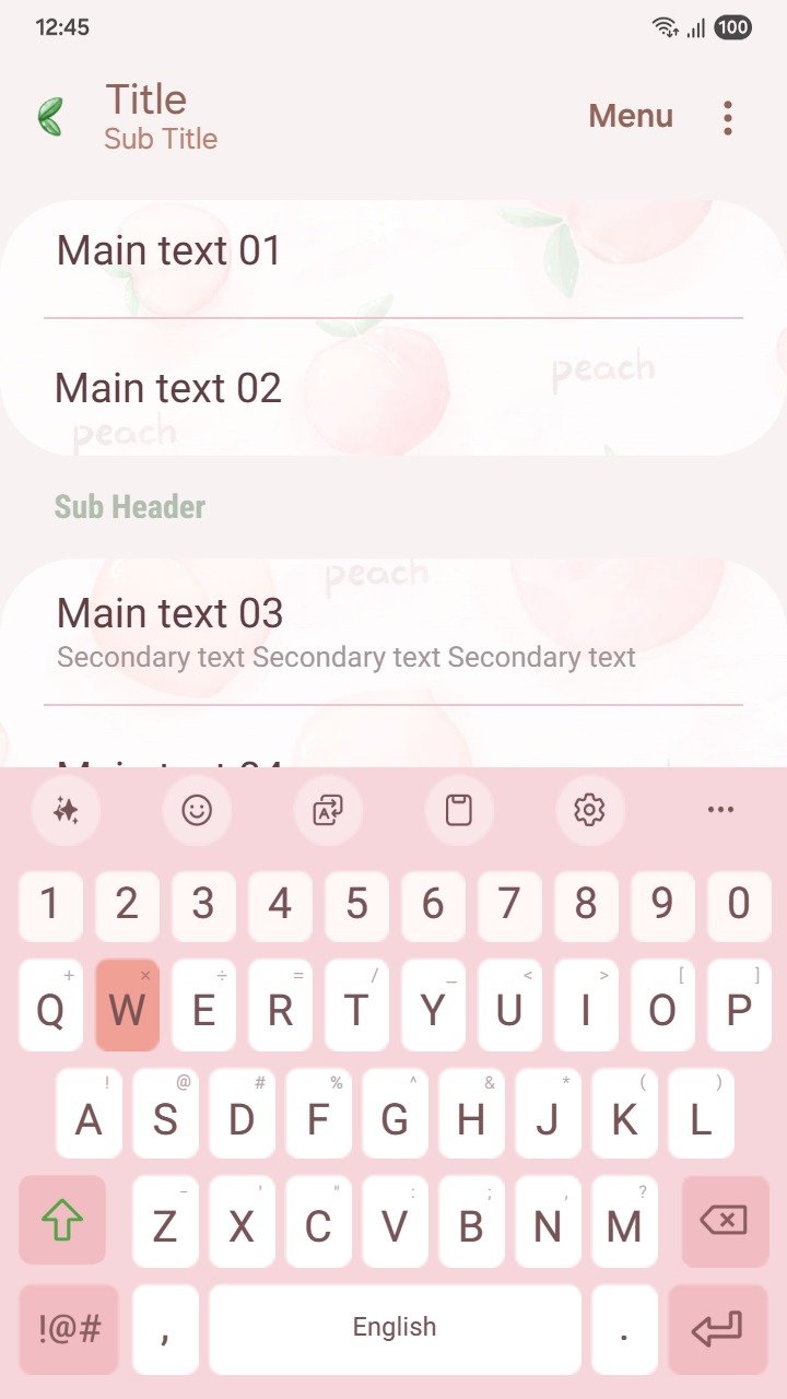 ❤️Mun❤️ Peach Pattern dream ~❤️ Premium Theme soft peach illustrations repeat in a sweet pastel pattern