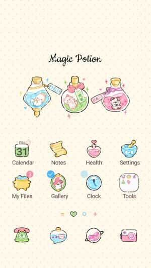 Samsung Themes: ❤️Mun❤️ Magic Pet Potions ~❤️ Premium Theme sweet animal charms for health, wealth, and beauty screen shot 0
