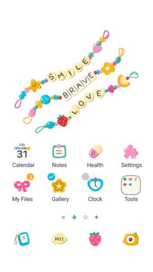 Samsung Themes: ❤️Mun❤️ Vivid Bracelet ~❤️ Premium Theme colorful beaded charms with positive and inspiring messages screen shot 0