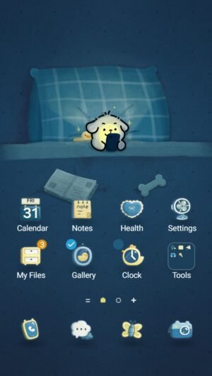 Samsung Themes: ❤️Mun❤️ Sleepy Puppy Night ~❤️ Premium Theme a cozy night with a little pup scrolling away screen shot 0