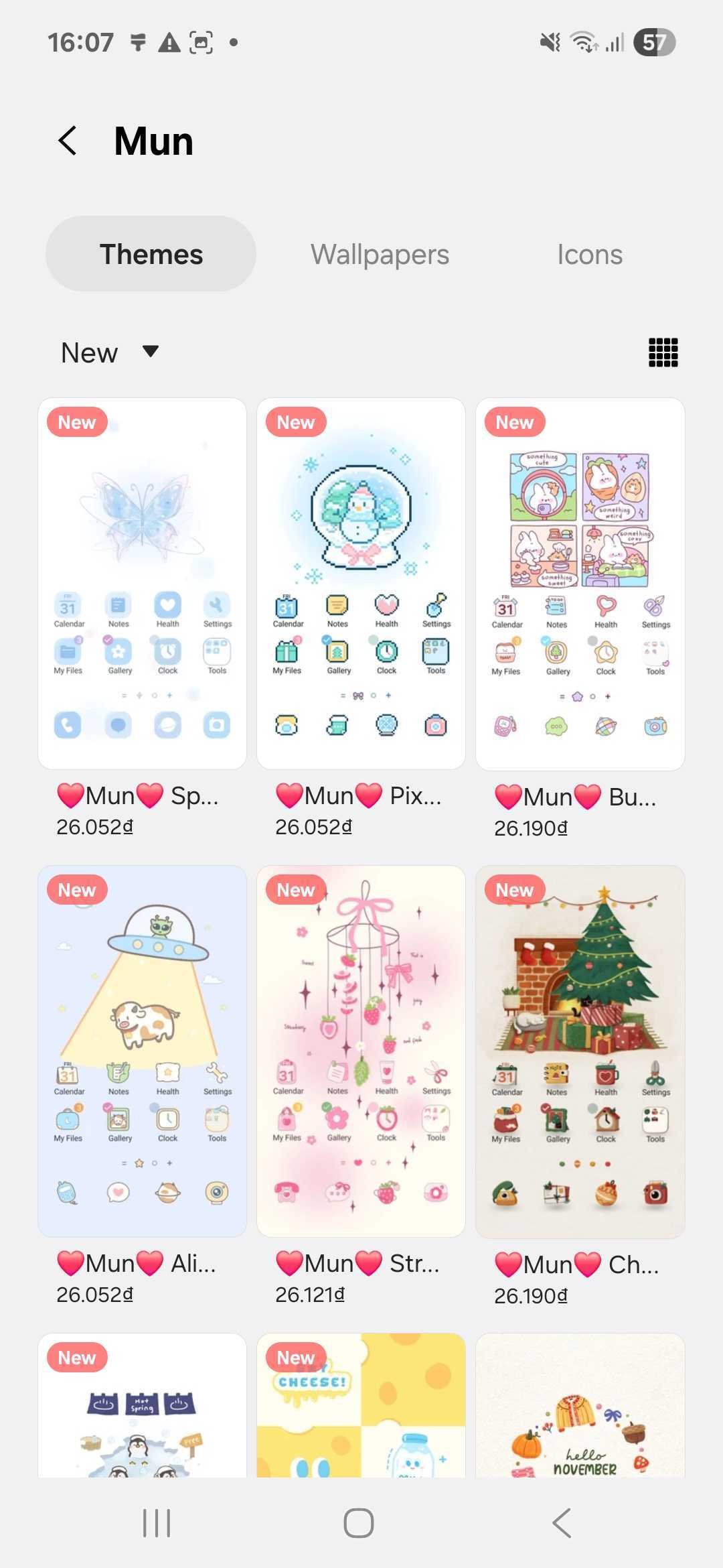 Search Samsung Themes in apps