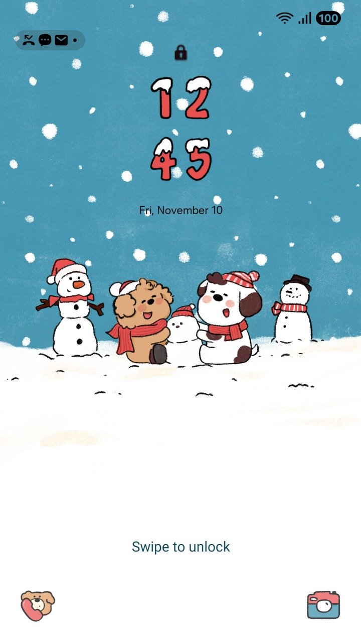 ❤️Mun❤️ Snow Puppies ~❤️ Premium Theme cozy pups in a snowy wonderland