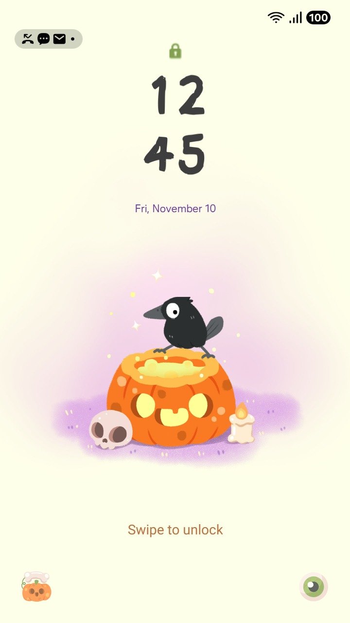 ❤️Mun❤️ Cheerful Patchwork ~❤️ Premium Theme sweet animal fruits, hearts, rainbow and a motivational quote in soft colors