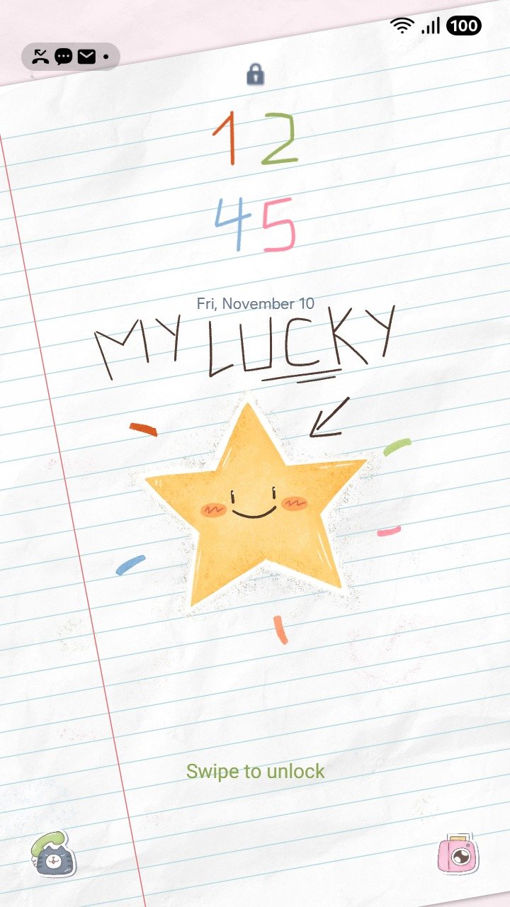 ❤️Mun❤️ Soft Polka Dots ~❤️ Premium Theme cozy yellow dots with cute custom illustrated icons