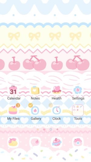 Samsung Themes: ❤️Mun❤️ Sweet Pastel Ribbons ~❤️ Premium Theme adorable pastel patterns featuring cherries and cute bows screen shot 0