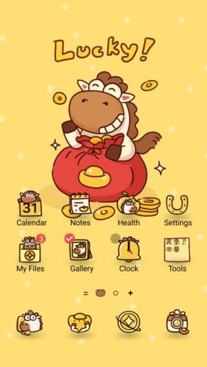 Samsung Themes: ❤️Mun❤️ Lucky Golden Horse ~❤️ Premium Theme a joyful horse bringing wealth and good luck screen shot 0