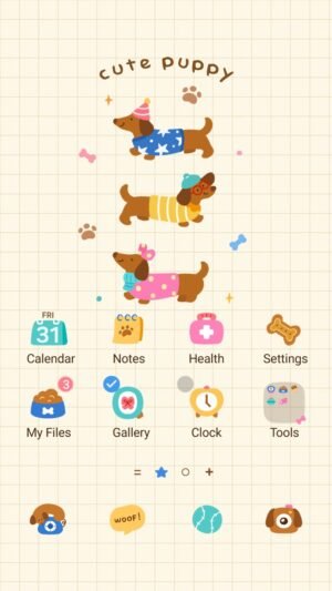 Samsung Themes: ❤️Mun❤️ Hello Dachshund Day ~❤️ Premium Theme a cozy, minimalist dachshund to brighten your screen screen shot 0