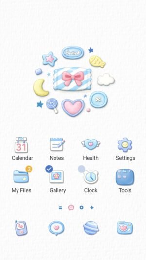 Samsung Themes: ❤️Mun❤️ Sweet Candy Dreams ~❤️ Premium Theme Soft pastel candies on a clean, cozy textured background screen shot 0