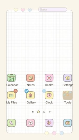 Samsung Themes: ❤️Mun❤️ Pastel Doodle Icons ~❤️ Premium Theme hand drawn pastel icons on a cute grid background screen shot 0