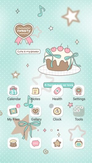 Samsung Themes: ❤️Mun❤️ Chocomint Sweet Cake ~❤️ Premium Theme See a delightful chocolate mint cake with twinkling stars screen shot 0