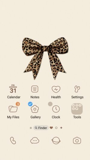 Samsung Themes: [Sim] Chic Leopard Bow ~ Premium Theme see a stylish leopard print bow on your screen screen shot 0