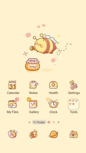 Samsung Themes: ❤️Mun❤️ Sweet Honey Bee ~❤️ Premium Theme See a cute chubby bee enjoying sweet honey screen shot 0
