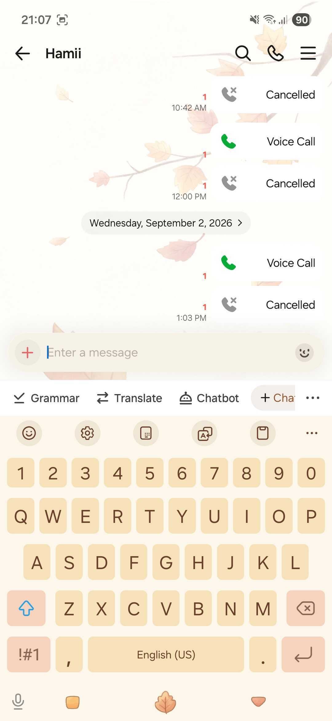 KakaoTalk Themes: Gentle Autumn Leaves screen shot 5