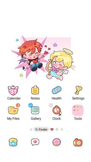 Samsung Themes: ❤️Mun❤️ Angel Devil Love ~❤️ Premium Theme playful love story between a cute angel and devil screen shot 0