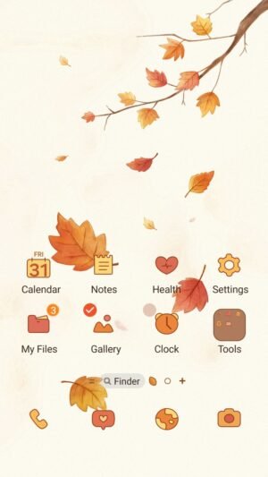Samsung Themes: ❤️Mun❤️ Gentle Autumn Leaves ~❤️ Premium Theme with a natural, light autumn leaves on your screen screen shot 0